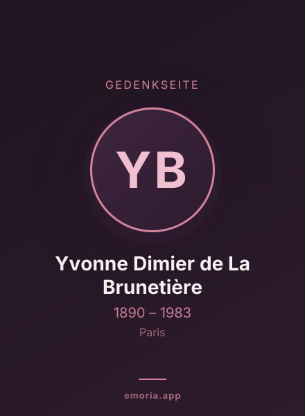 Gedenkportrait von Yvonne Dimier de La Brunetière