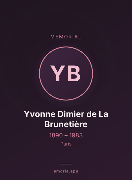 Memorial portrait of Yvonne Dimier de La Brunetière