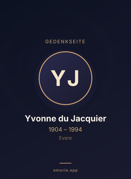 Gedenkportrait von Yvonne du Jacquier