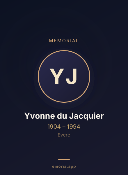 Memorial portrait of Yvonne du Jacquier
