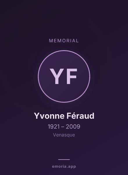 Memorial portrait of Yvonne Féraud