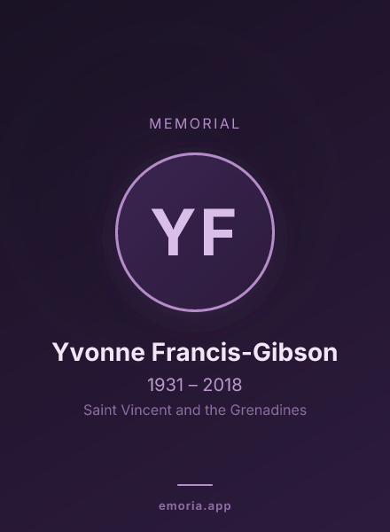 Memorial portrait of Yvonne Francis-Gibson