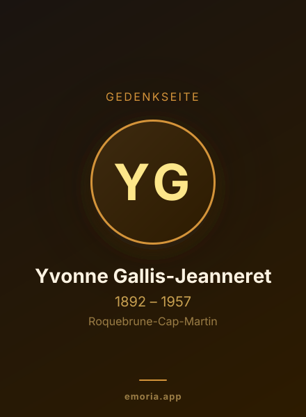 Gedenkportrait von Yvonne Gallis-Jeanneret