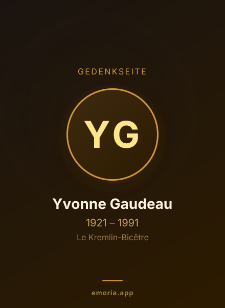 Gedenkportrait von Yvonne Gaudeau