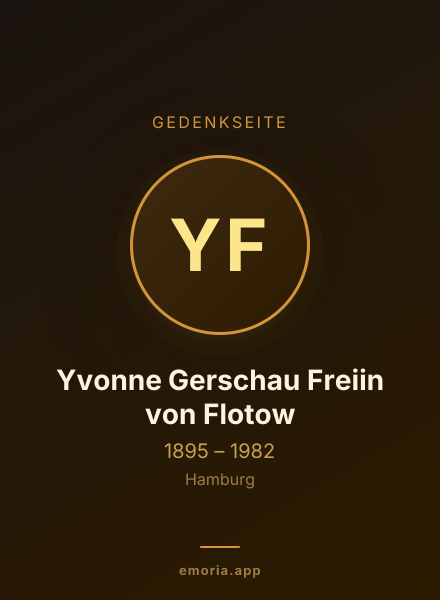 Gedenkportrait von Yvonne Gerschau Freiin von Flotow