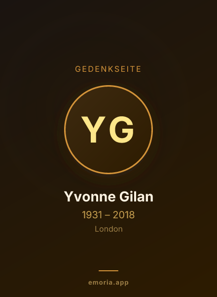 Gedenkportrait von Yvonne Gilan