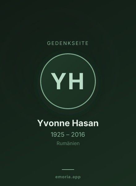 Gedenkportrait von Yvonne Hasan