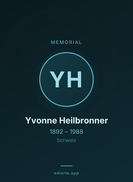 Memorial portrait of Yvonne Heilbronner