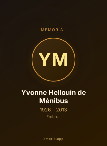 Memorial portrait of Yvonne Hellouin de Ménibus