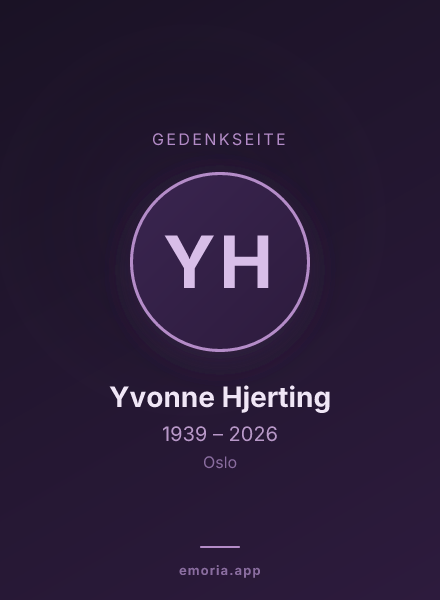 Gedenkportrait von Yvonne Hjerting