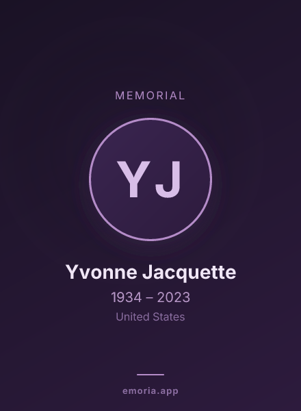 Memorial portrait of Yvonne Jacquette