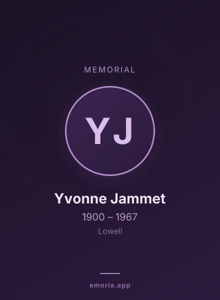 Memorial portrait of Yvonne Jammet