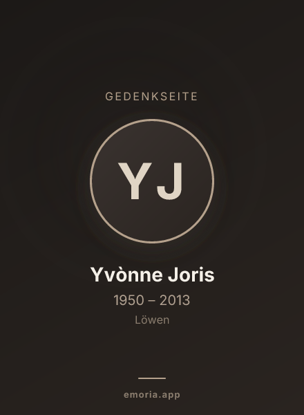 Gedenkportrait von Yvònne Joris