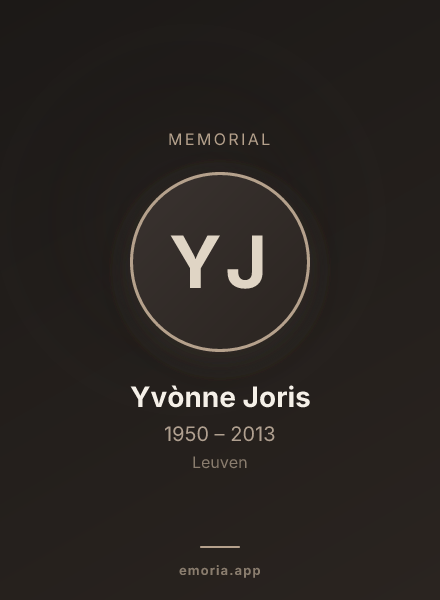 Memorial portrait of Yvònne Joris