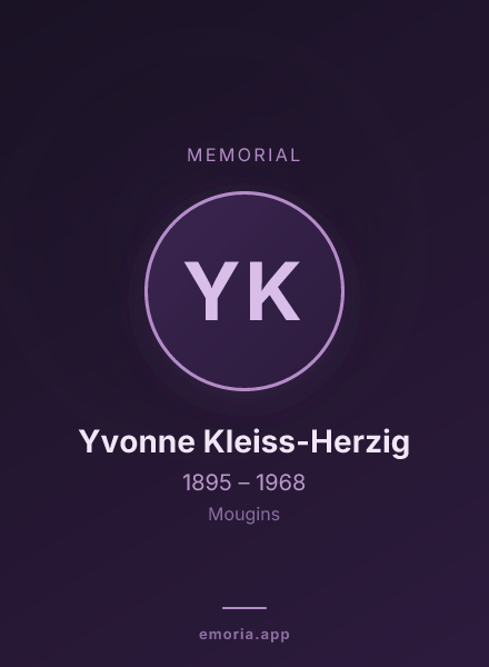 Memorial portrait of Yvonne Kleiss-Herzig