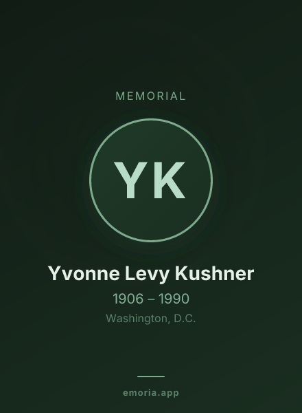 Memorial portrait of Yvonne Levy Kushner