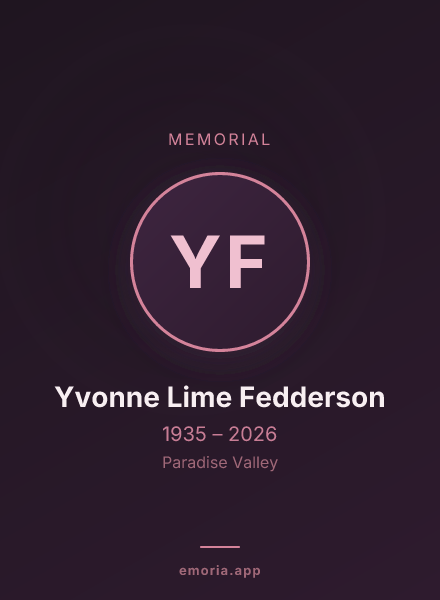 Memorial portrait of Yvonne Lime Fedderson