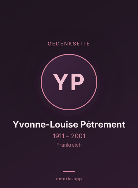 Gedenkportrait von Yvonne-Louise Pétrement