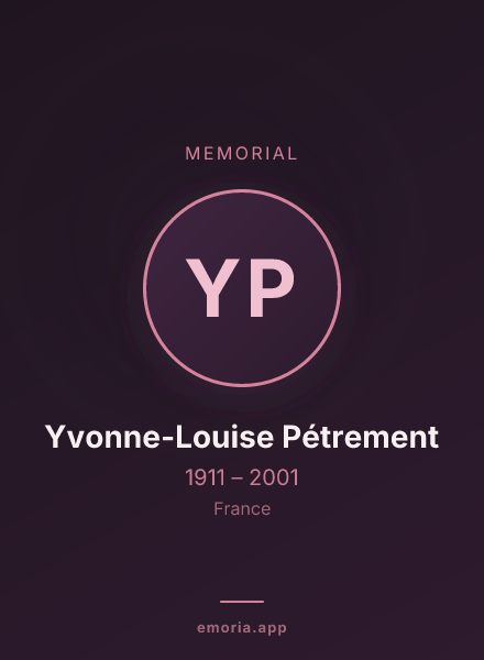 Memorial portrait of Yvonne-Louise Pétrement