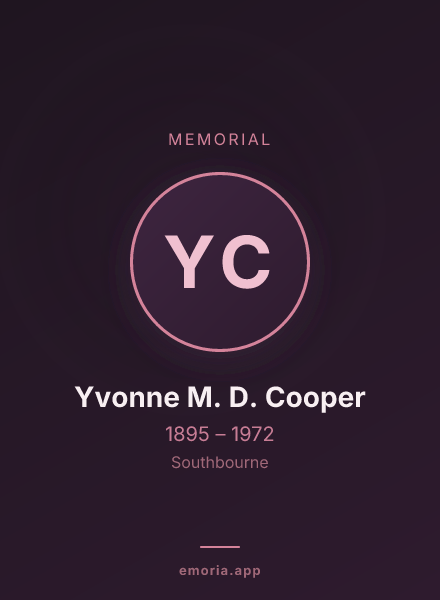 Memorial portrait of Yvonne M. D. Cooper