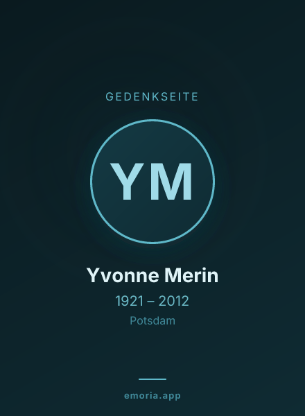 Gedenkportrait von Yvonne Merin