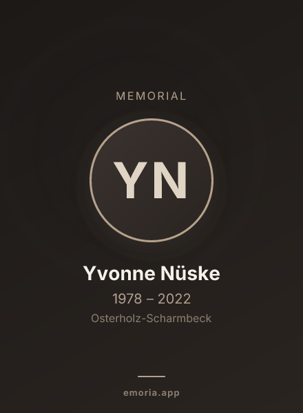 Memorial portrait of Yvonne Nüske