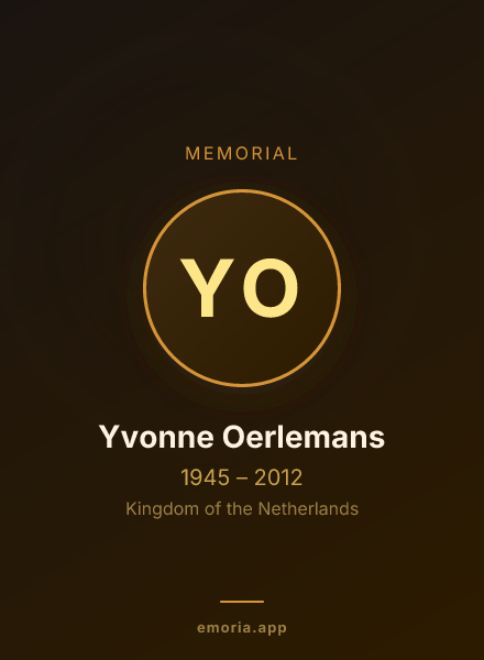 Memorial portrait of Yvonne Oerlemans