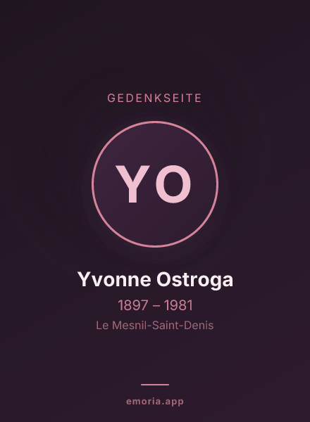 Gedenkportrait von Yvonne Ostroga