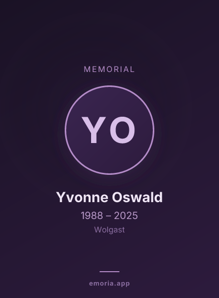 Memorial portrait of Yvonne Oswald
