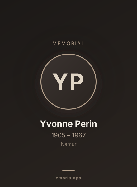 Memorial portrait of Yvonne Perin