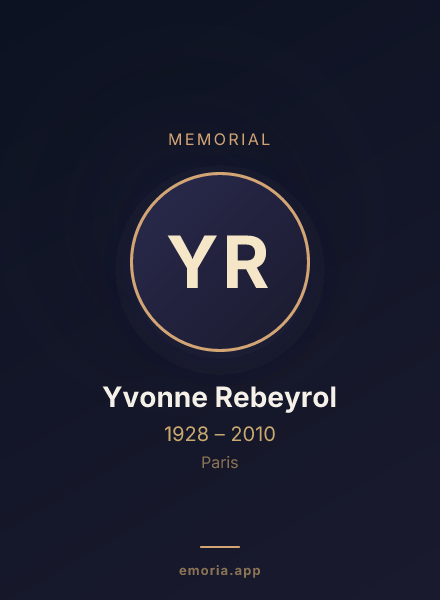 Memorial portrait of Yvonne Rebeyrol