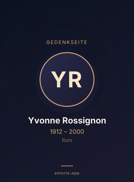 Gedenkportrait von Yvonne Rossignon