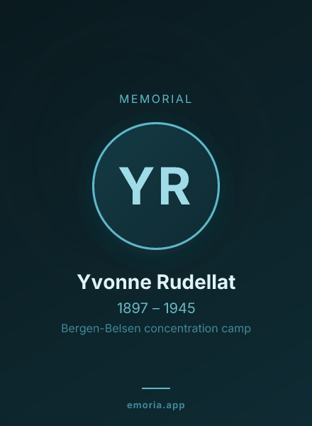 Memorial portrait of Yvonne Rudellat