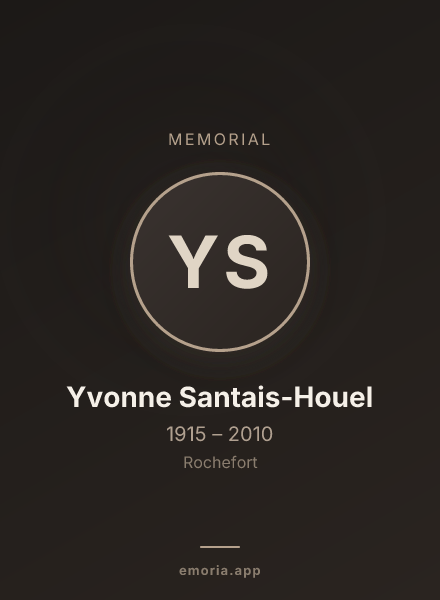 Memorial portrait of Yvonne Santais-Houel