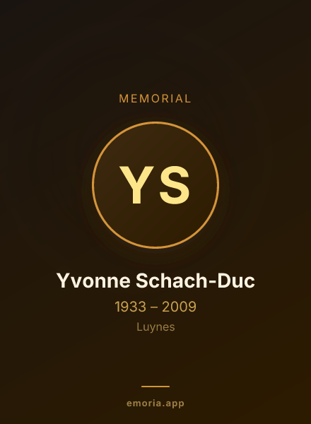 Memorial portrait of Yvonne Schach-Duc