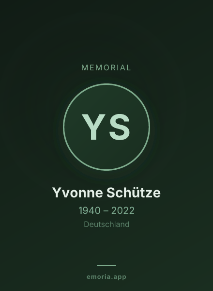 Memorial portrait of Yvonne Schütze