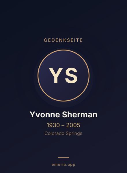 Gedenkportrait von Yvonne Sherman