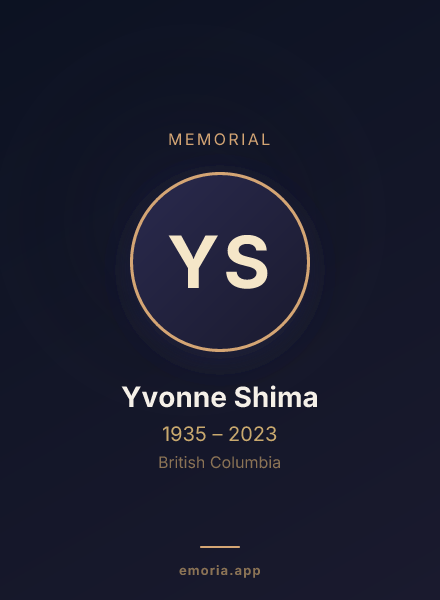 Memorial portrait of Yvonne Shima