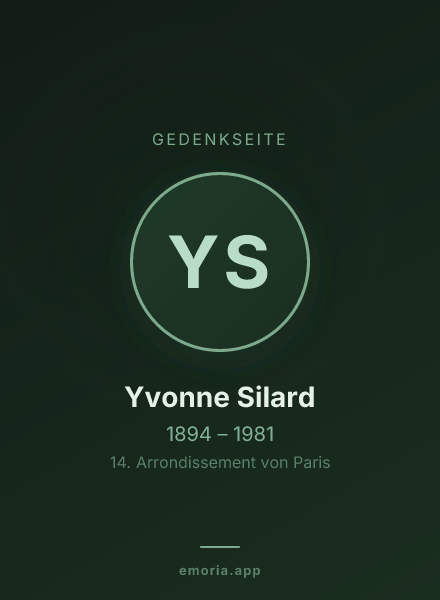 Gedenkportrait von Yvonne Silard
