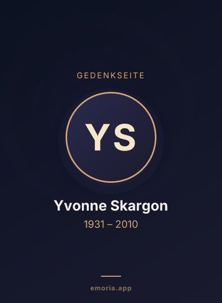 Gedenkportrait von Yvonne Skargon