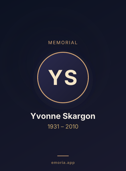 Memorial portrait of Yvonne Skargon