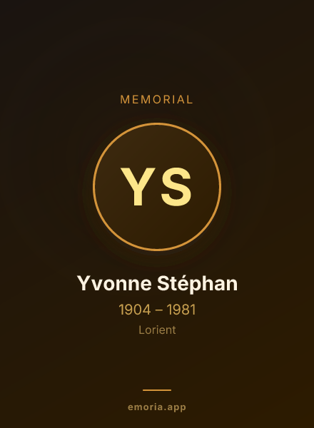 Memorial portrait of Yvonne Stéphan