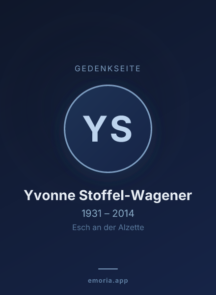 Gedenkportrait von Yvonne Stoffel-Wagener