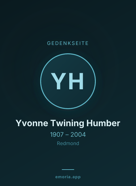 Gedenkportrait von Yvonne Twining Humber