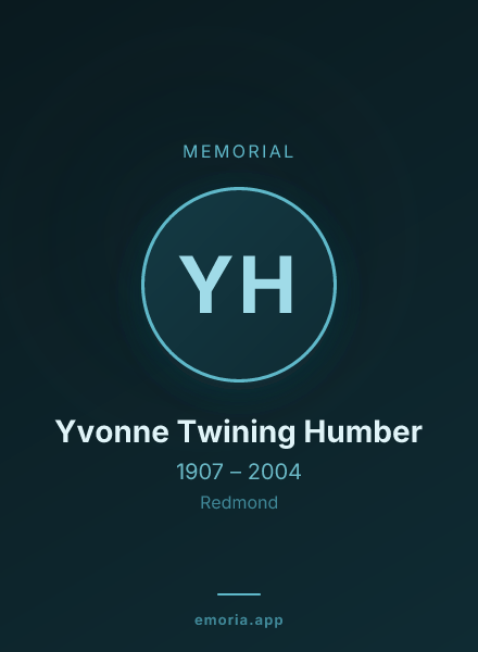 Memorial portrait of Yvonne Twining Humber