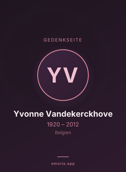 Gedenkportrait von Yvonne Vandekerckhove