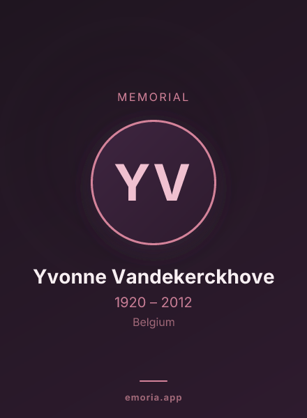 Memorial portrait of Yvonne Vandekerckhove