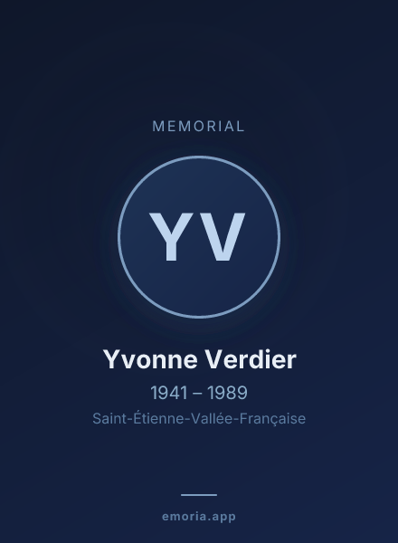 Memorial portrait of Yvonne Verdier