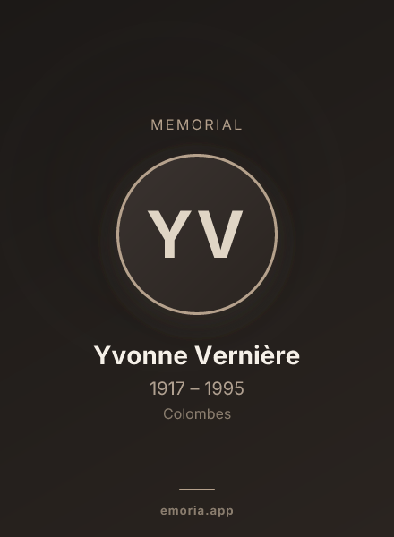 Memorial portrait of Yvonne Vernière