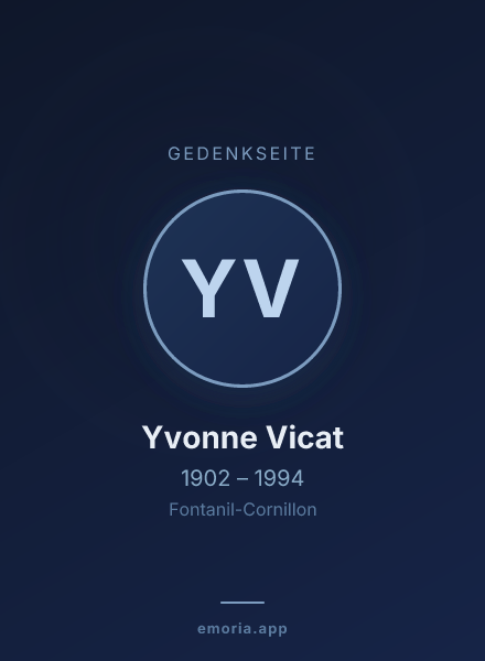 Gedenkportrait von Yvonne Vicat